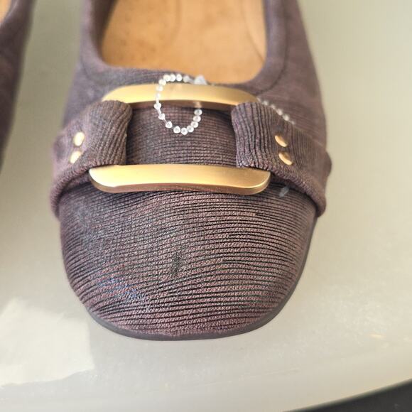 Trotters Sizzle Ballet Flats Brown Lady 9-SS  Flats / Gold Accents Toe Box Nwob - Picture 3 of 16
